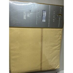 Vintage Deluxe Color Connection Dan River Full Size Yellow Flat Sheet Cotton